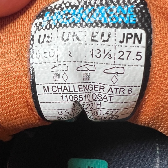 HOKA CHALLENGER ATR 6 - TRAINERS - MEN'S - OUTER SPACE/ATLANTIS 9.5 - Picture 10 of 10